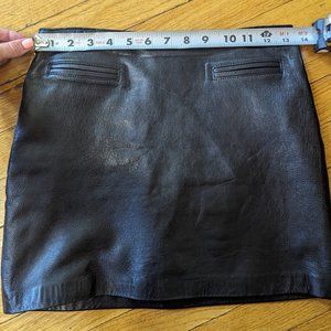 Swann Small Black Genuine Leather Mini Skirt